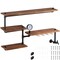 Industrial Iron Pipe Shelving with 4-Tier Wood Shelves for Wall Storage